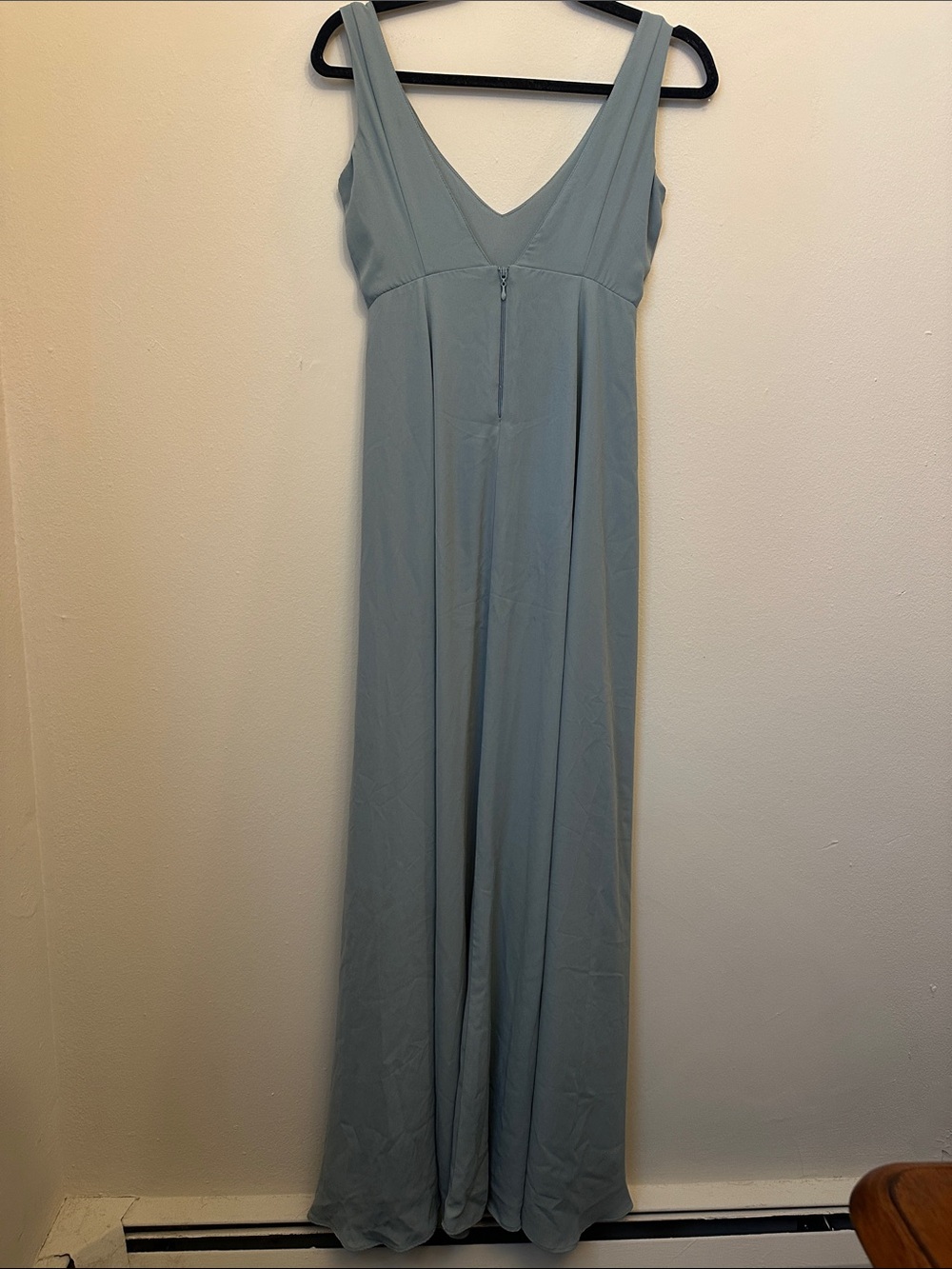 Show Me Your Mumu Jen Maxi Sleeveless V-Neck Chiffon Dress Silver Sage Sz XS - Picture 3 of 3
